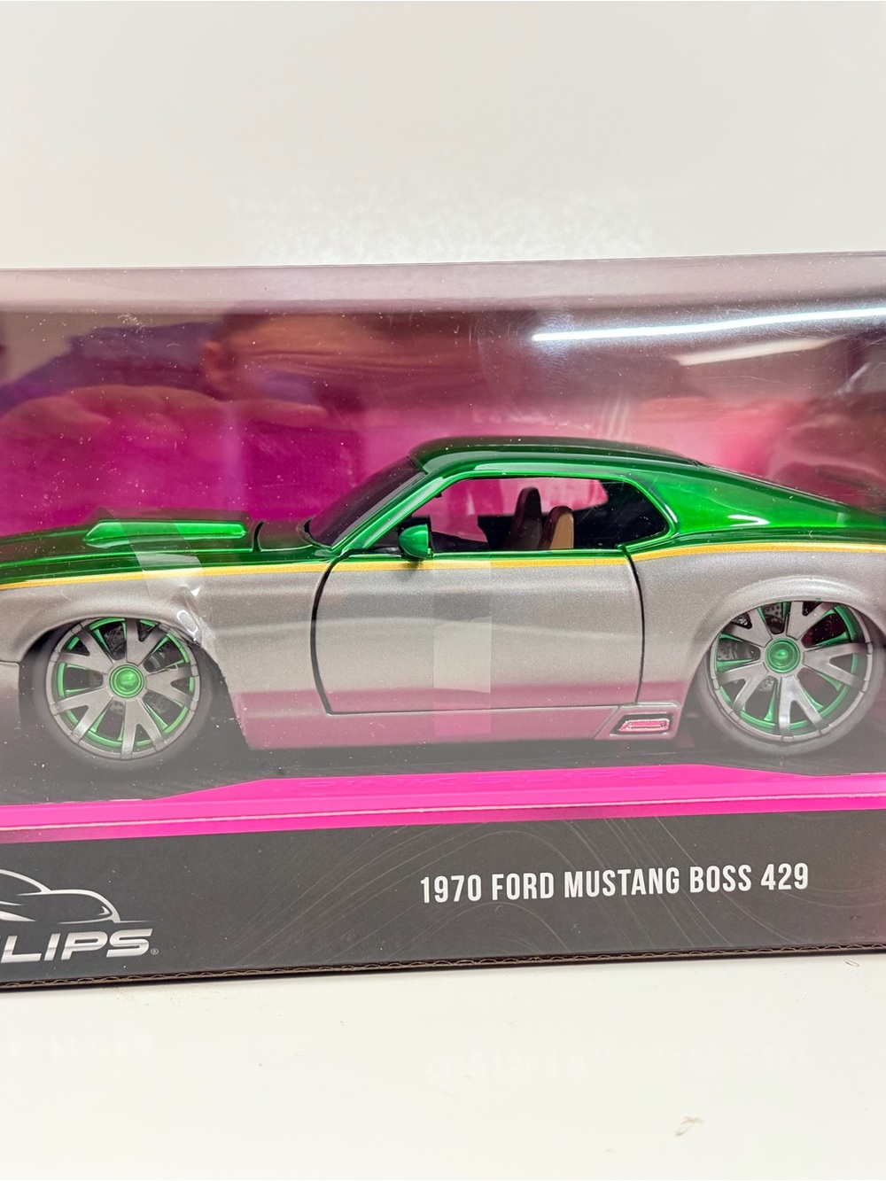 Jada pink slips 1970 Ford Mustang Boss 429 Die-Cast Toy Car - Green & Silver